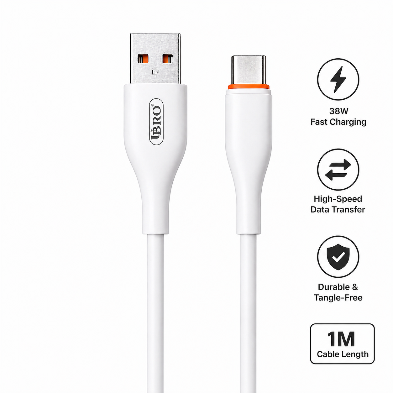 UBRO UC-22 38W USB to Type-C Fast Charging Cable