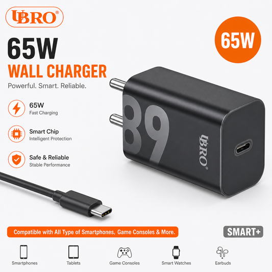 UBRO 65W Type-C Fast Wall Charger (Model UA07)